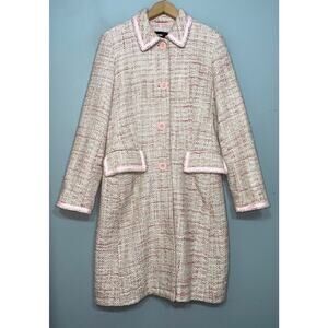 Studio Y Size Medium Pink Tweed Longline Coat Academia Tweed Preppy Clueless Y2K